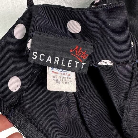 VINTAGE 70's ILGWU Union Made Acetate Polka Dot Fit & Flare Party Dress 11 - Picture 9 of 16